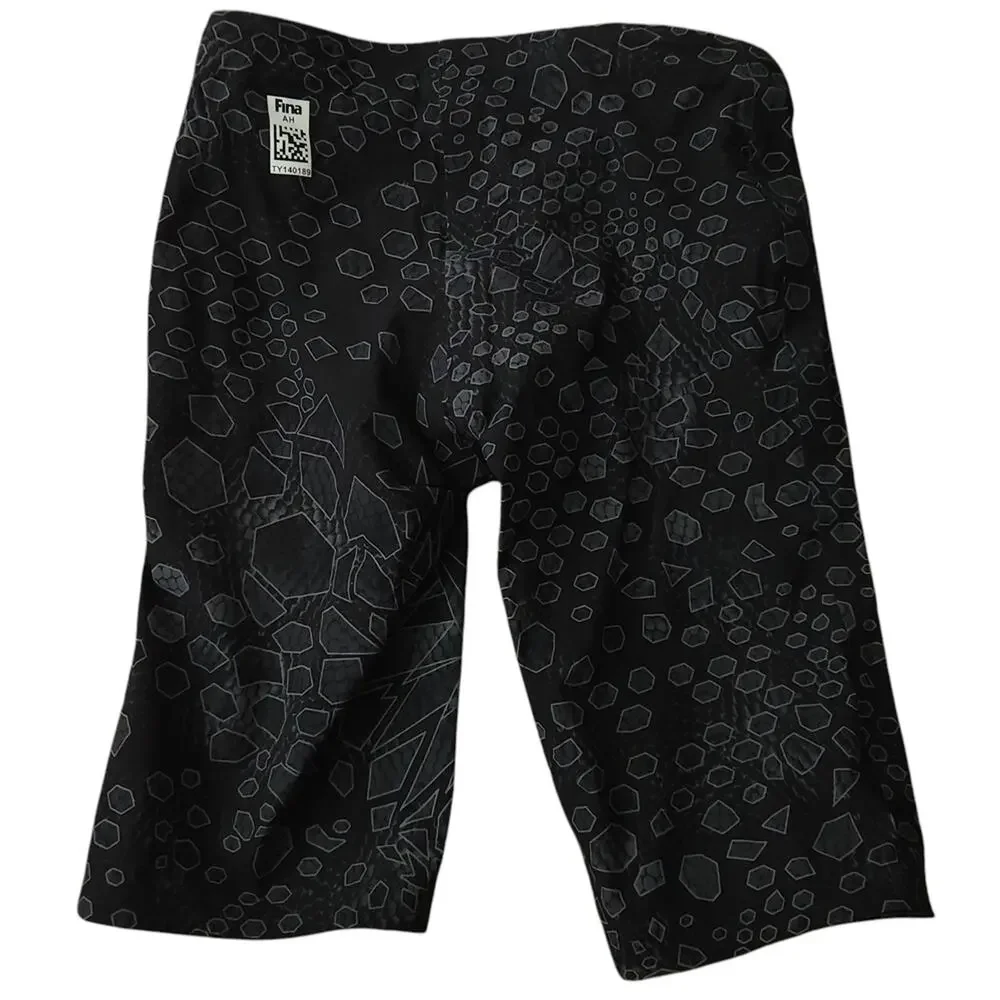 TYR Avictor Black Swim Jammers Size 27 Black Gray Print Competitive Swimming